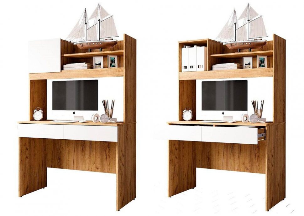 Стол письменный с полками Селфи ПС-05 (Семья Мебелони)