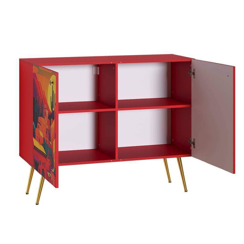 Комод Кармин 16.230.03, Красный, Белый