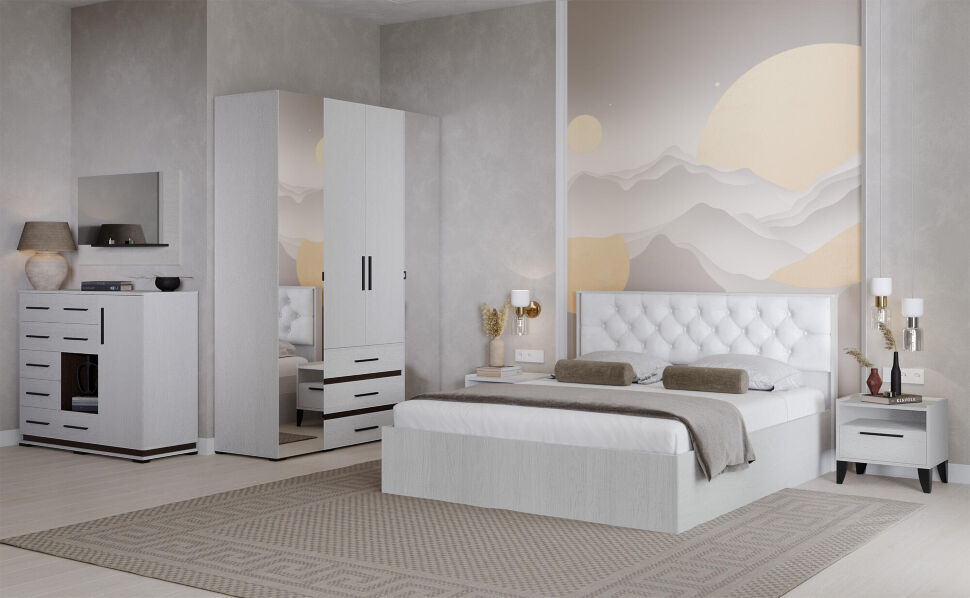 Шкаф четырехдверный Модена МШ-24 (Домани) Ясень Анкор светлый