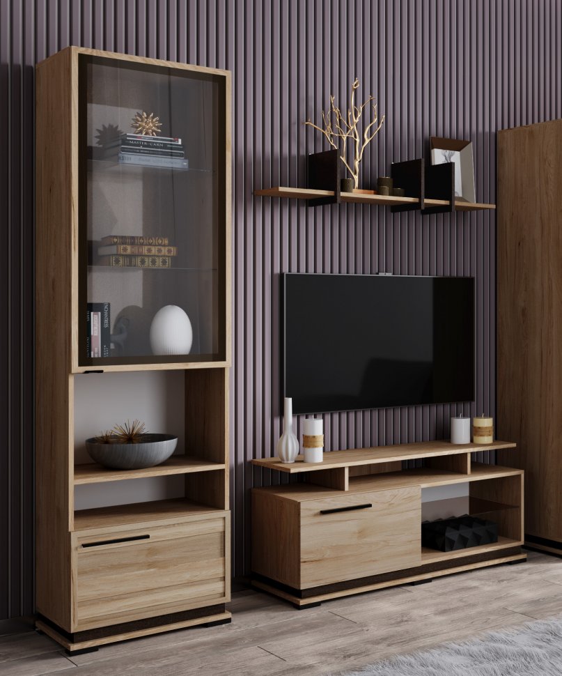 Тумба ТВ Модена МТ-1 (Домани) Гикори Рокфорд / Венге