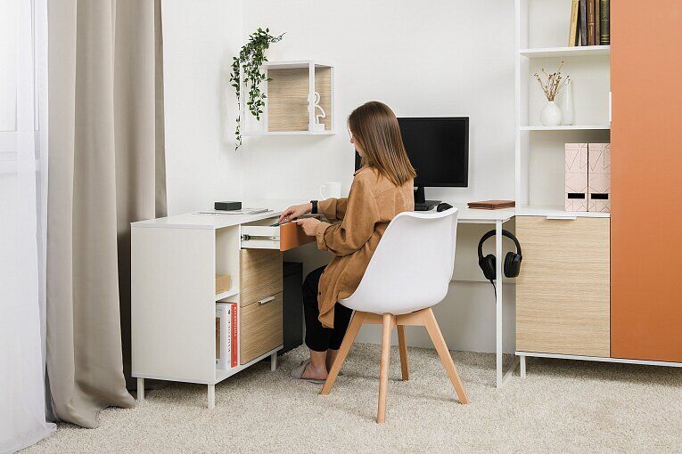 Марвэл Тумба 16.160 Белый PE шагрень / Плэйн / Безмолвная Пустыня