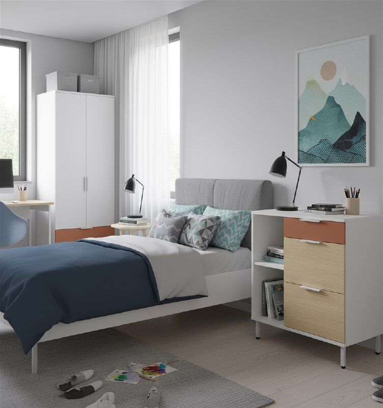 Марвэл Тумба 16.160 Белый PE шагрень / Плэйн / Безмолвная Пустыня