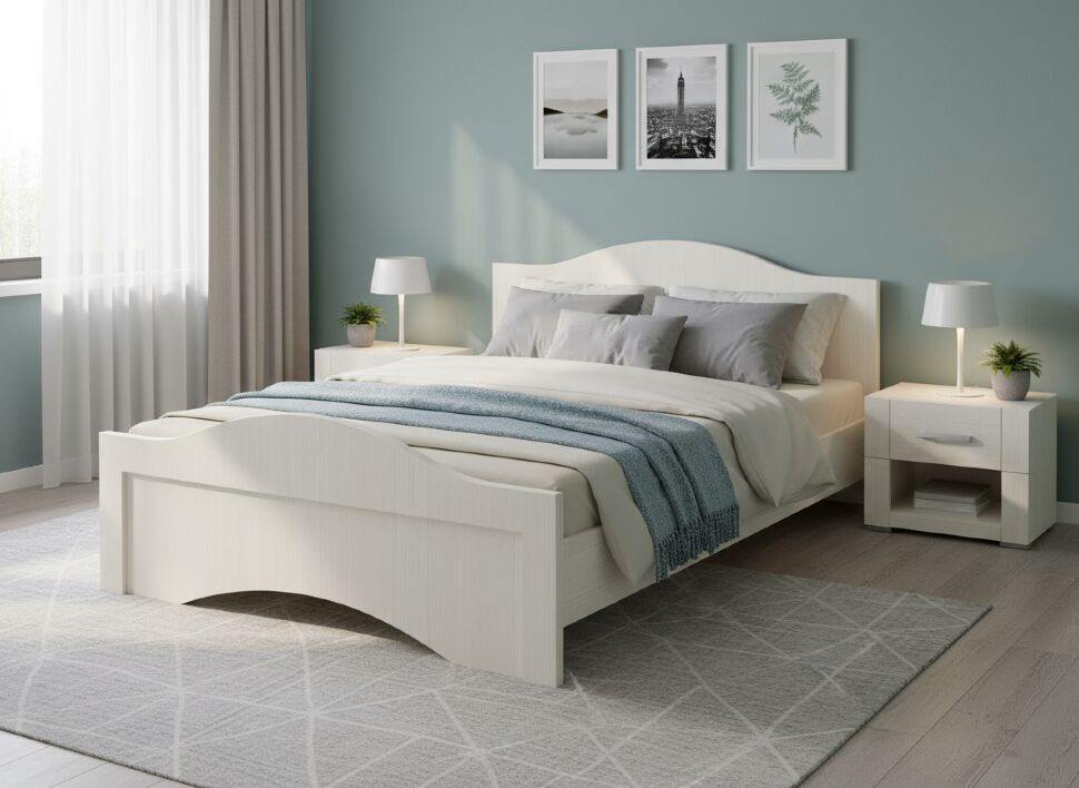 Латте 73-01 Кровать двуспальная 1600 с орт. осн. Бодега Светлый / Орех Донской