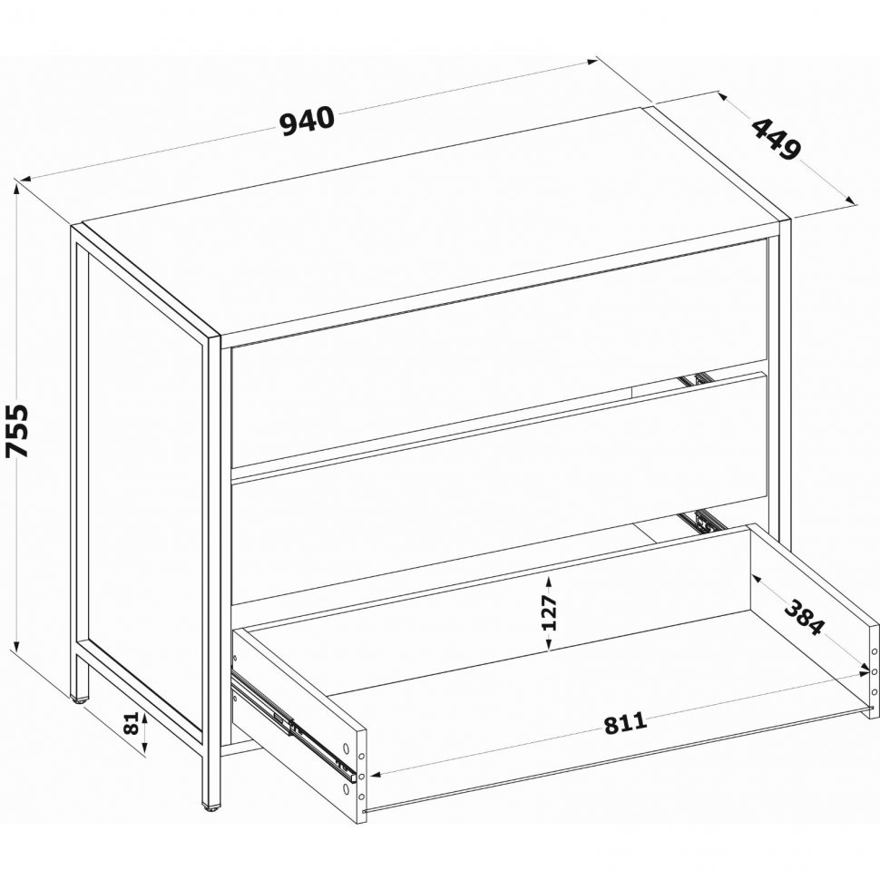 Комод Т-401 Дуб Сонома