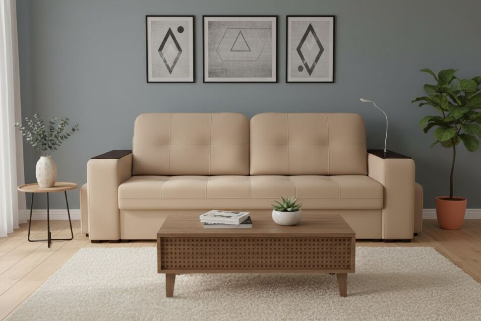 Диван Smart 4 пуф справа Б3-3Т-Б4 СК Велюр Velutto 05