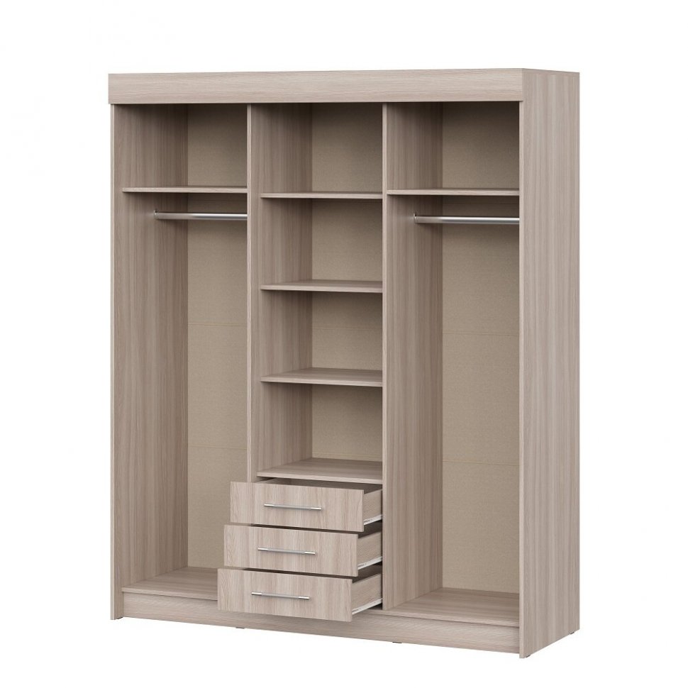 Шкаф-купе Фортуна (Интерьер Центр) 1700 Ясень Шимо светлый