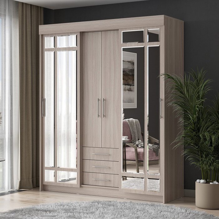 Шкаф-купе Фортуна (Интерьер Центр) 1700 Ясень Шимо светлый