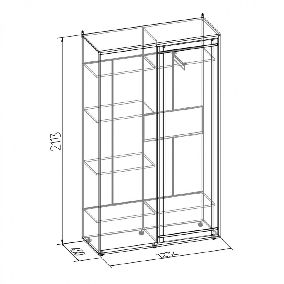 Шкаф-купе Sherlock 303 Глазов (Орех шоколадный)
