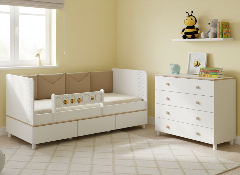 Эйп кровать 11.40 Белый/Дуб белый