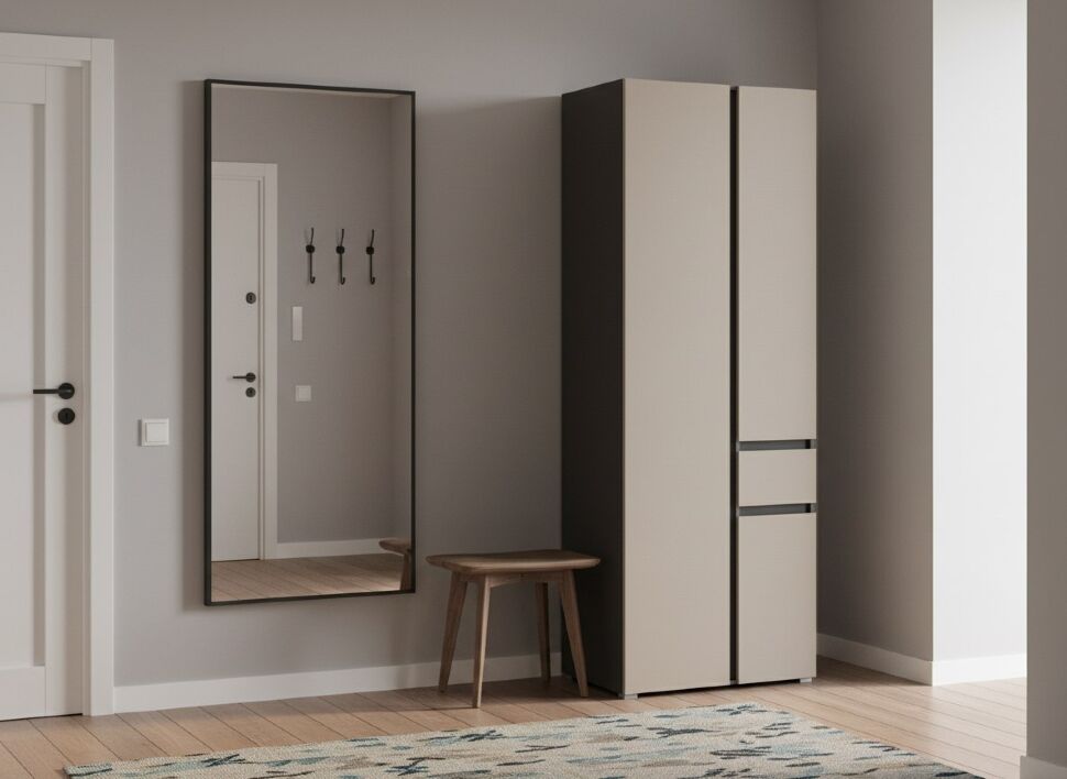 Сидней шкаф комбинированный 13.18 Антрацит / Капучино