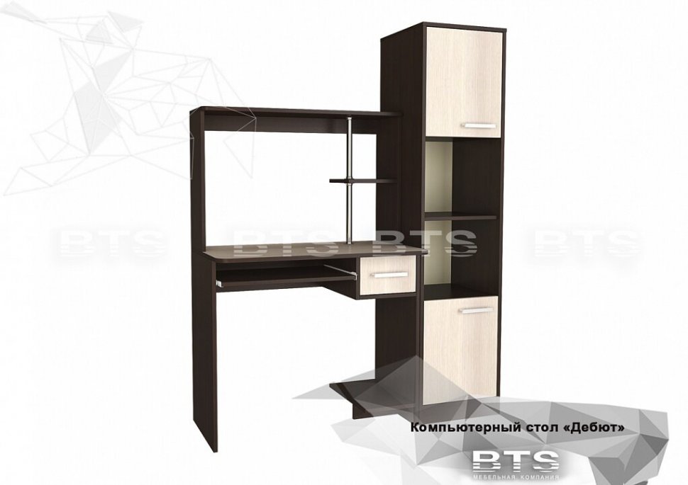 Стол компьютерный с пеналом Дебют БТС 