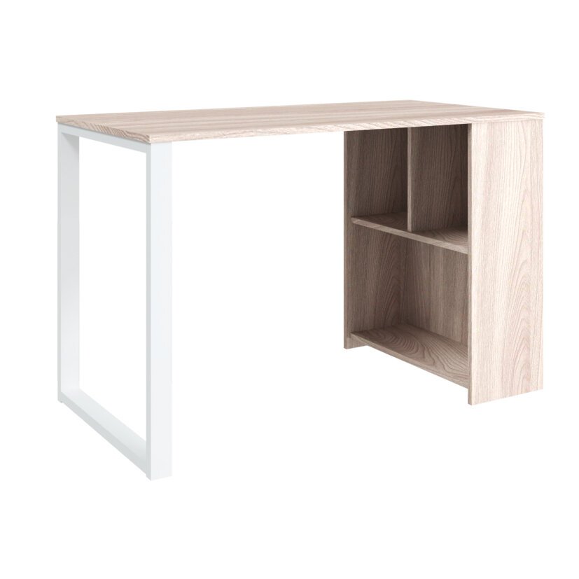 Стол письменный Бетти на металлической опоре (Ясень шимо светлый/Белый)