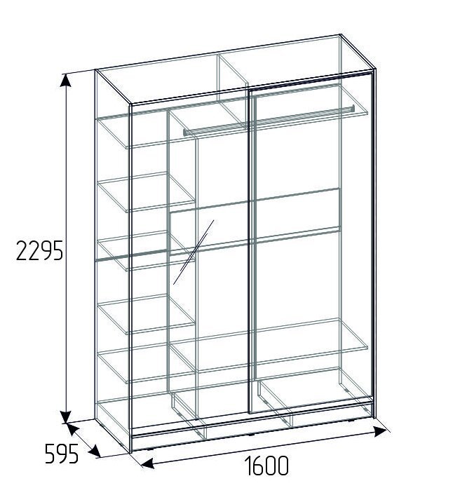 Шкаф-купе 1600 с зеркалом Домашний Глазов-мебель (Венге)