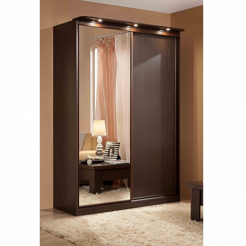 Шкаф-купе 1600 с зеркалом Домашний Глазов-мебель (Венге)