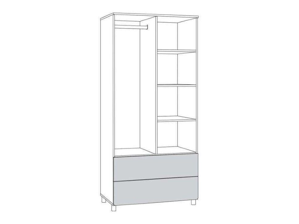 Эйп шкаф для одежды 13.334 Белый/Дуб белый