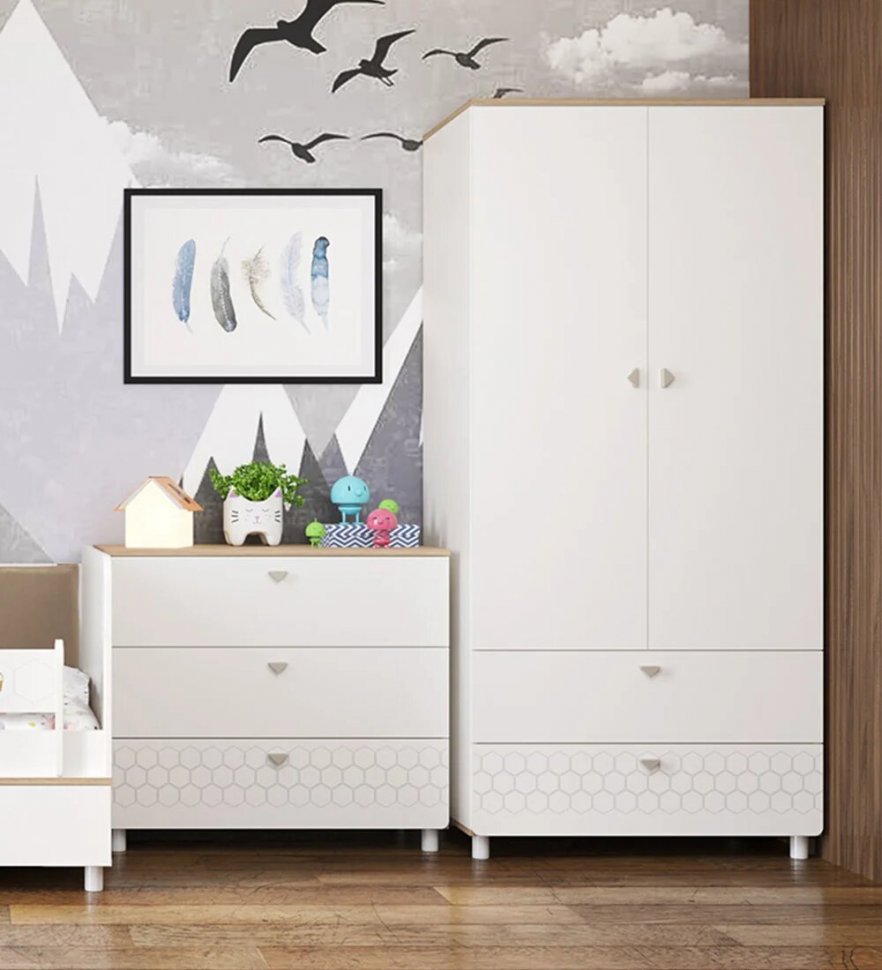 Эйп шкаф для одежды 13.334 Белый/Дуб белый