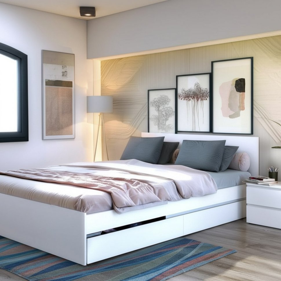 Кровать 1,6 м Симпл КР-17, Белый