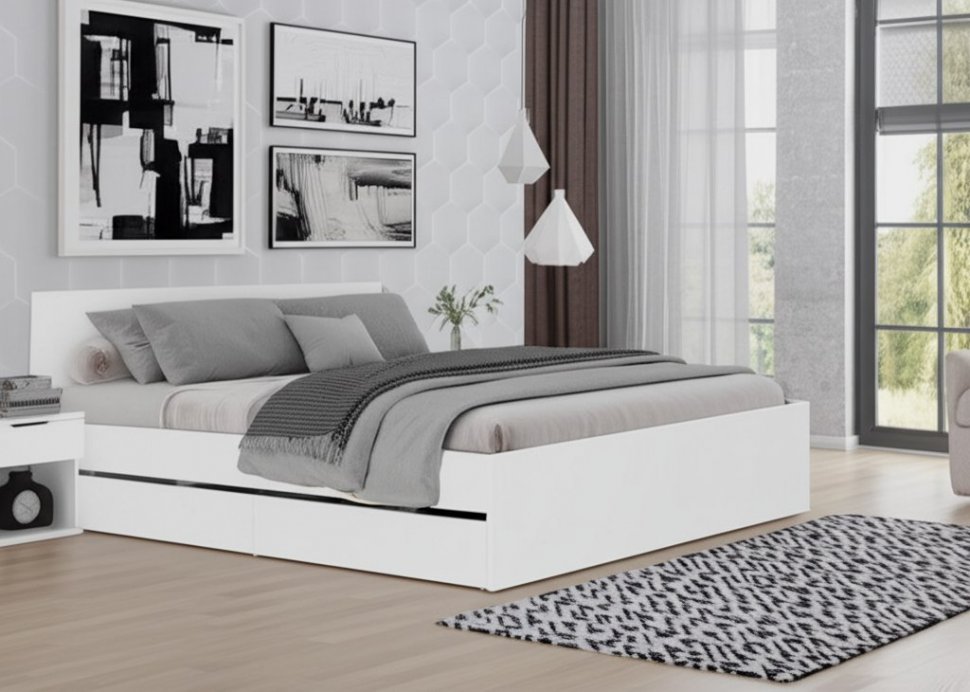 Кровать 1,6 м Симпл КР-17, Белый