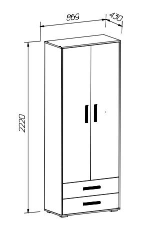 Шкаф для одежды с ящиками 870 Стич (MLK)