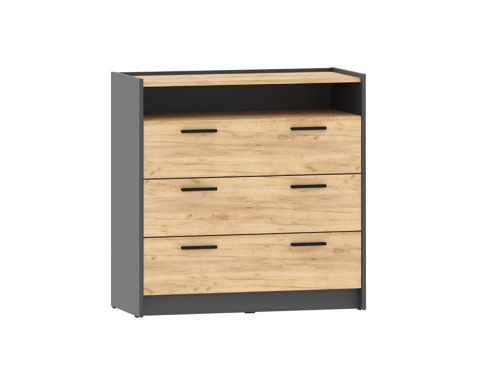 Спальня Оттавия 6 с зеркалами Антрацит / Дуб золотой