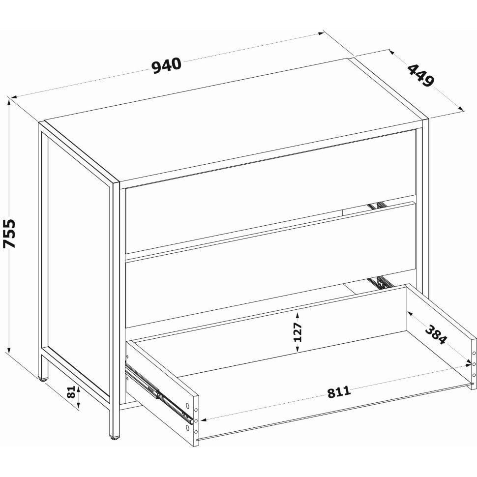 Комод Т-401 Дуб Делано
