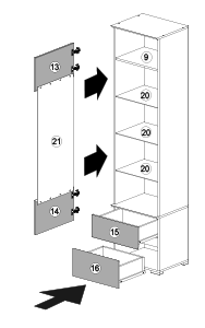 Шкаф-витрина Плейона (ТЭКС) Дуб делано