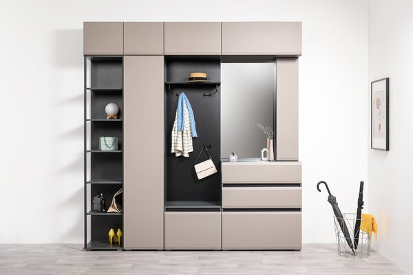 Сидней шкаф навесной 16.314.04 Антрацит / Капучино