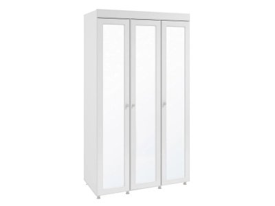 Шкаф 3-х дверный с 3-я зеркалами Монако МН-55 белое дерево