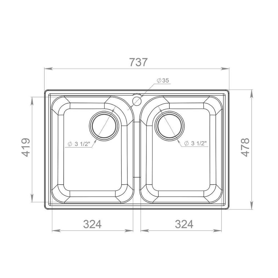 Мойка QUARZ 15, терракот
