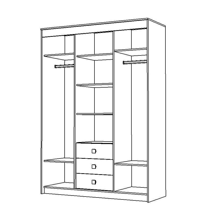 Шкаф-купе Юнона Комби (Горизонт) Венге / Дуб Молочный