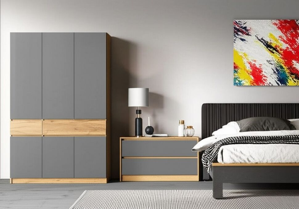 Шкаф 3-створчатый Авиньон (Графит серый)