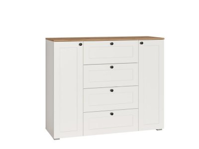 Остин Комод 16.221 Белый шагрень/Дуб Вотан