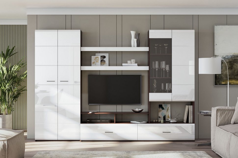 Гостиная Токио (Арника) Белый глянец