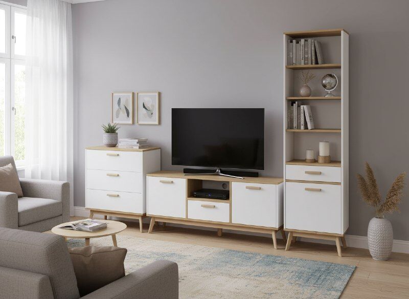 Алатея гостиная Дуб золотой/Белый