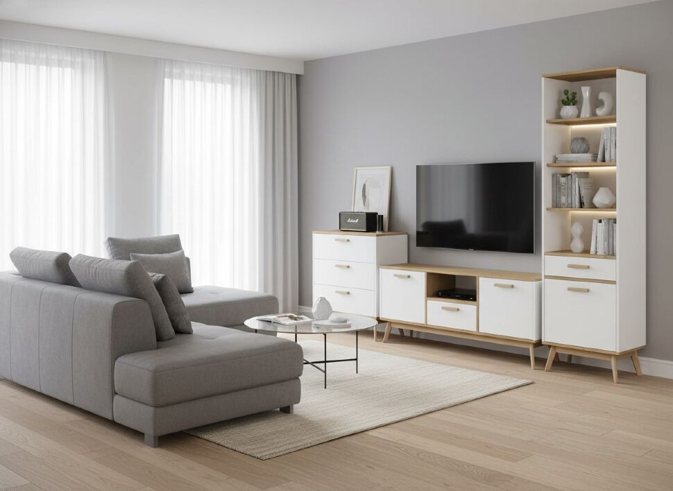 Алатея гостиная Дуб золотой/Белый