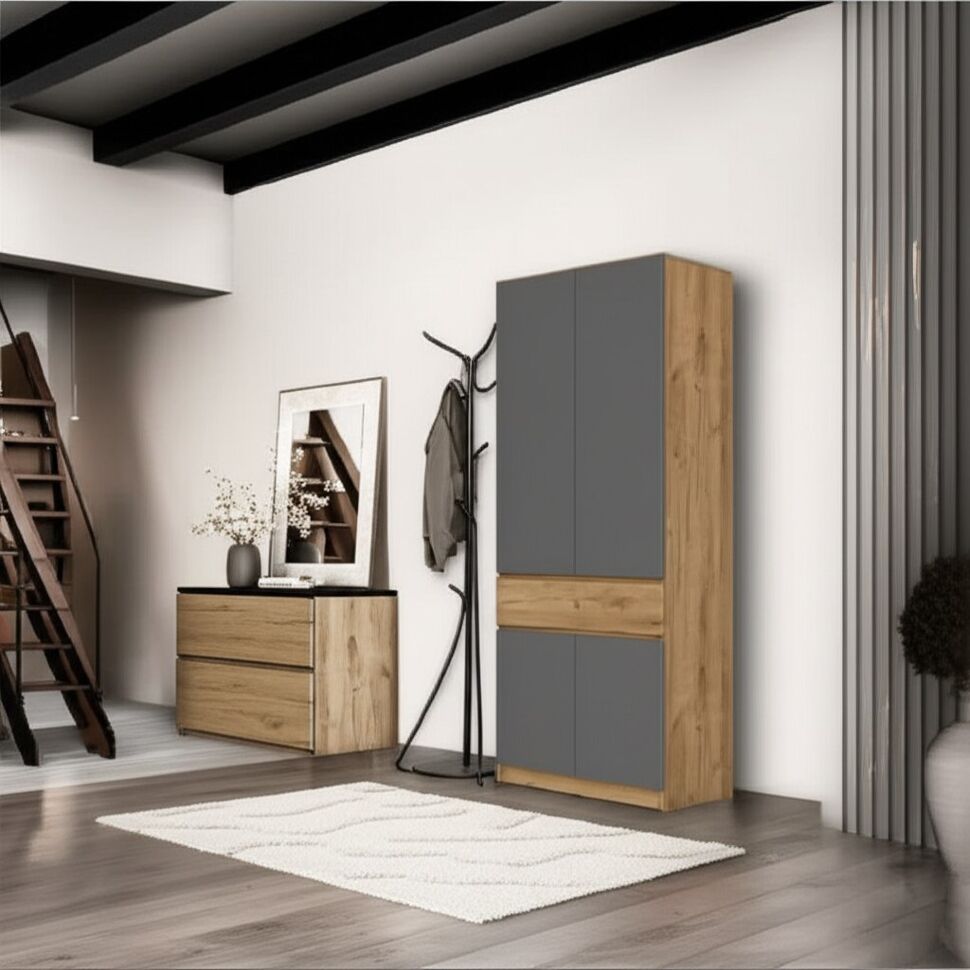 Шкаф 2-створчатый Авиньон (Графит серый)