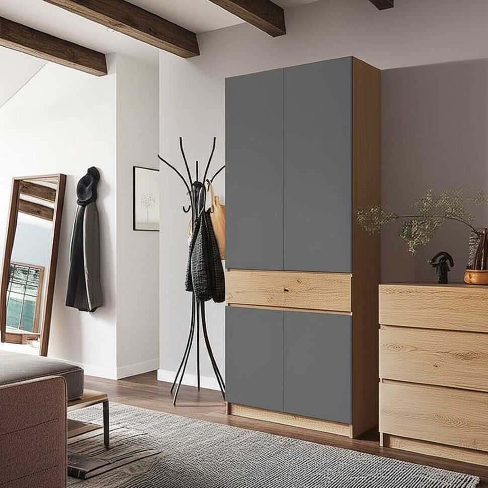 Шкаф 2-створчатый Авиньон (Графит серый)