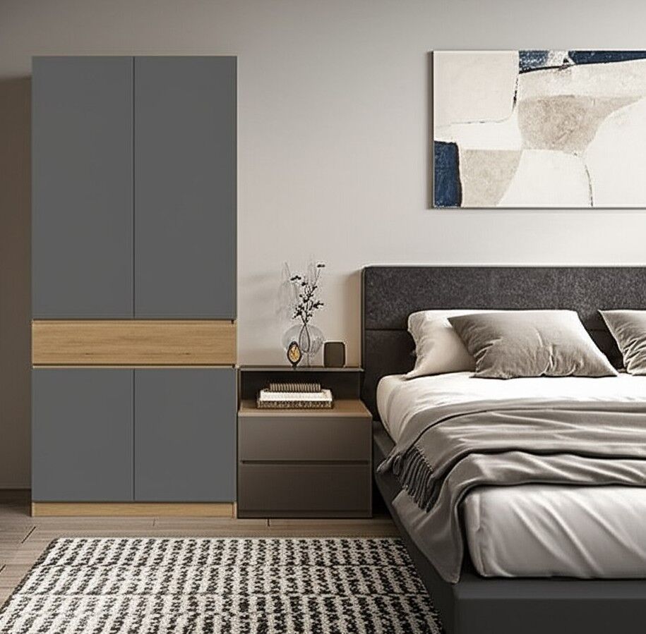 Шкаф 2-створчатый Авиньон (Графит серый)