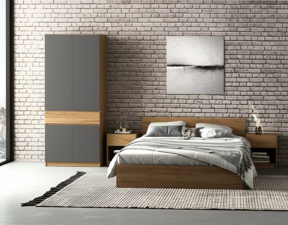 Шкаф 2-створчатый Авиньон (Графит серый)