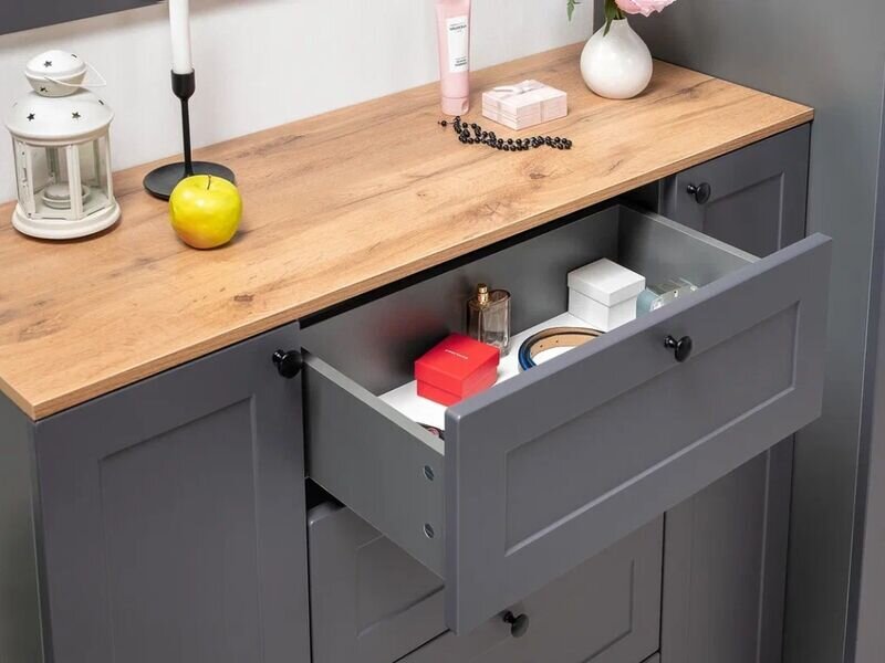 Остин Комод 16.221 Серый графит/Дуб Вотан