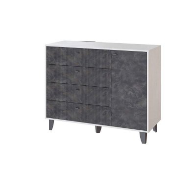 Комод Катрин-13, Белый, Мальта грей