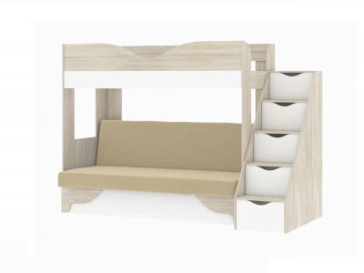 Латте 77-01 кровать-диван Дуб сонома / Аляска / Велюр Кремовый