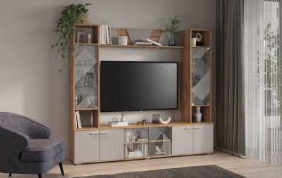 63.03 Тумба для ТВ Дуб золотой/Кашемир