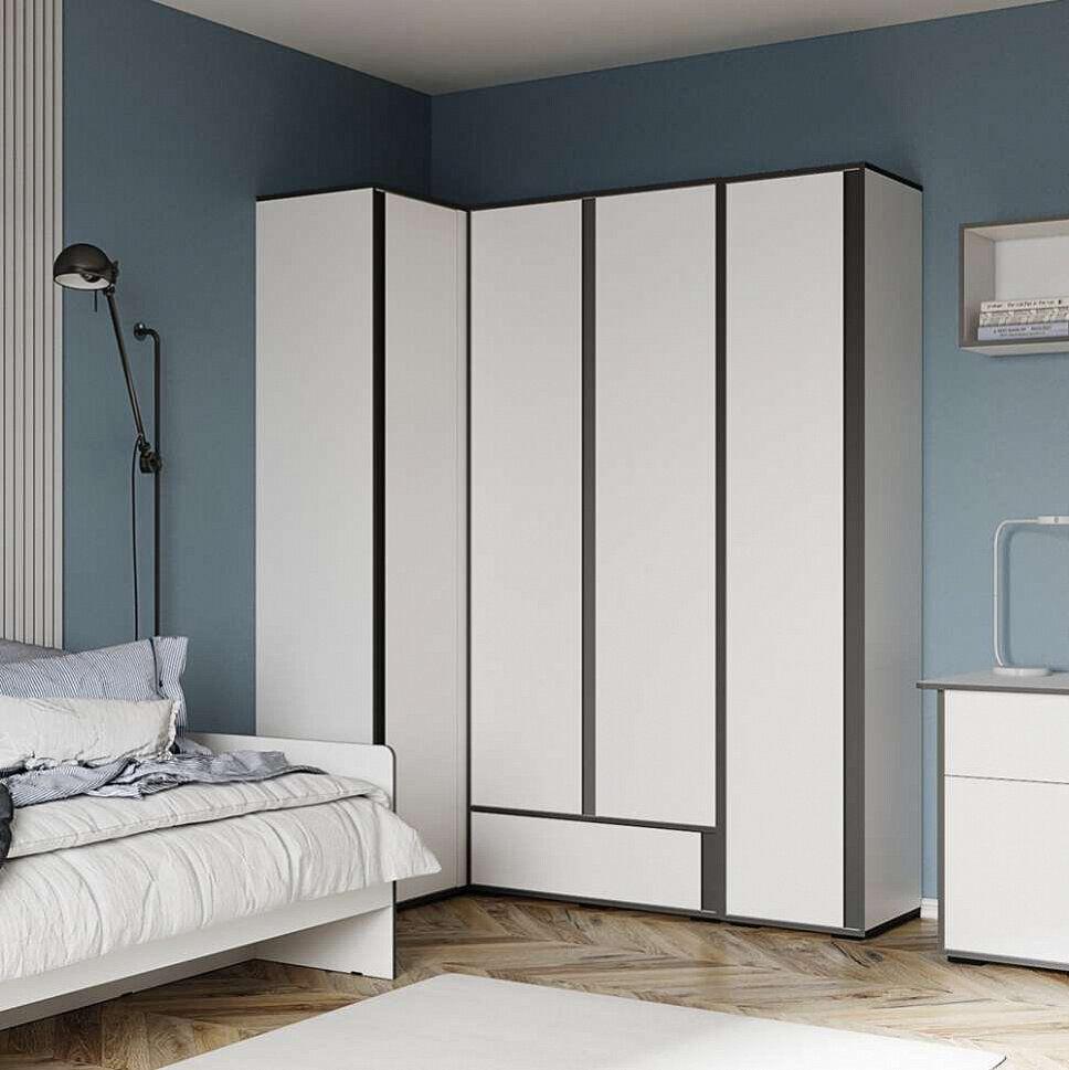 Шкаф Асцелла, Белый, Графит серый