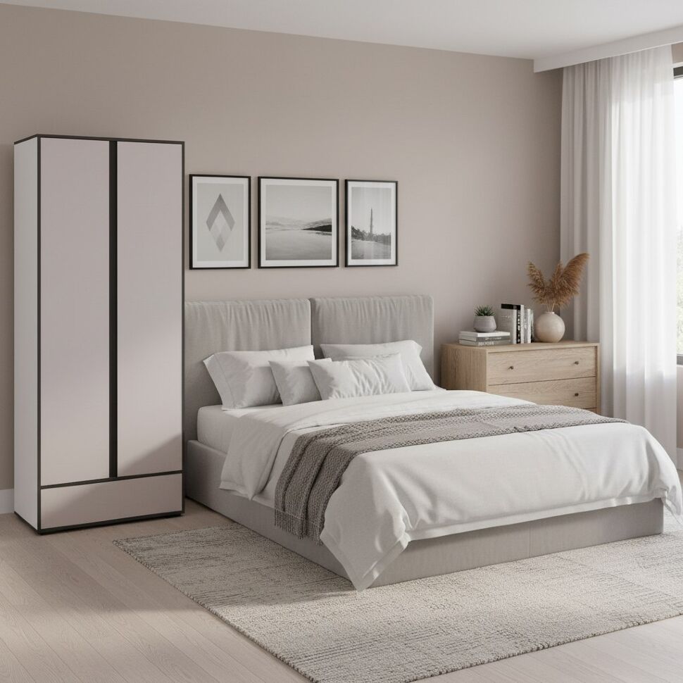 Шкаф Асцелла, Белый, Графит серый