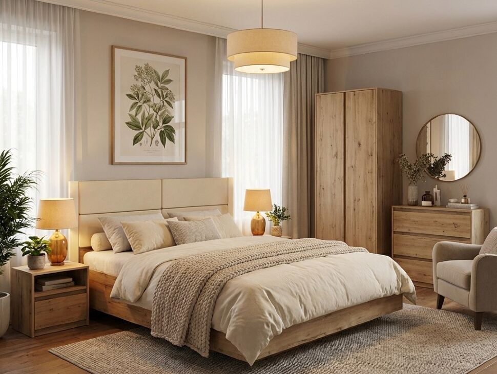 НМ 040.52-01 Кровать Livorno /дуб бунратти / софт панакота