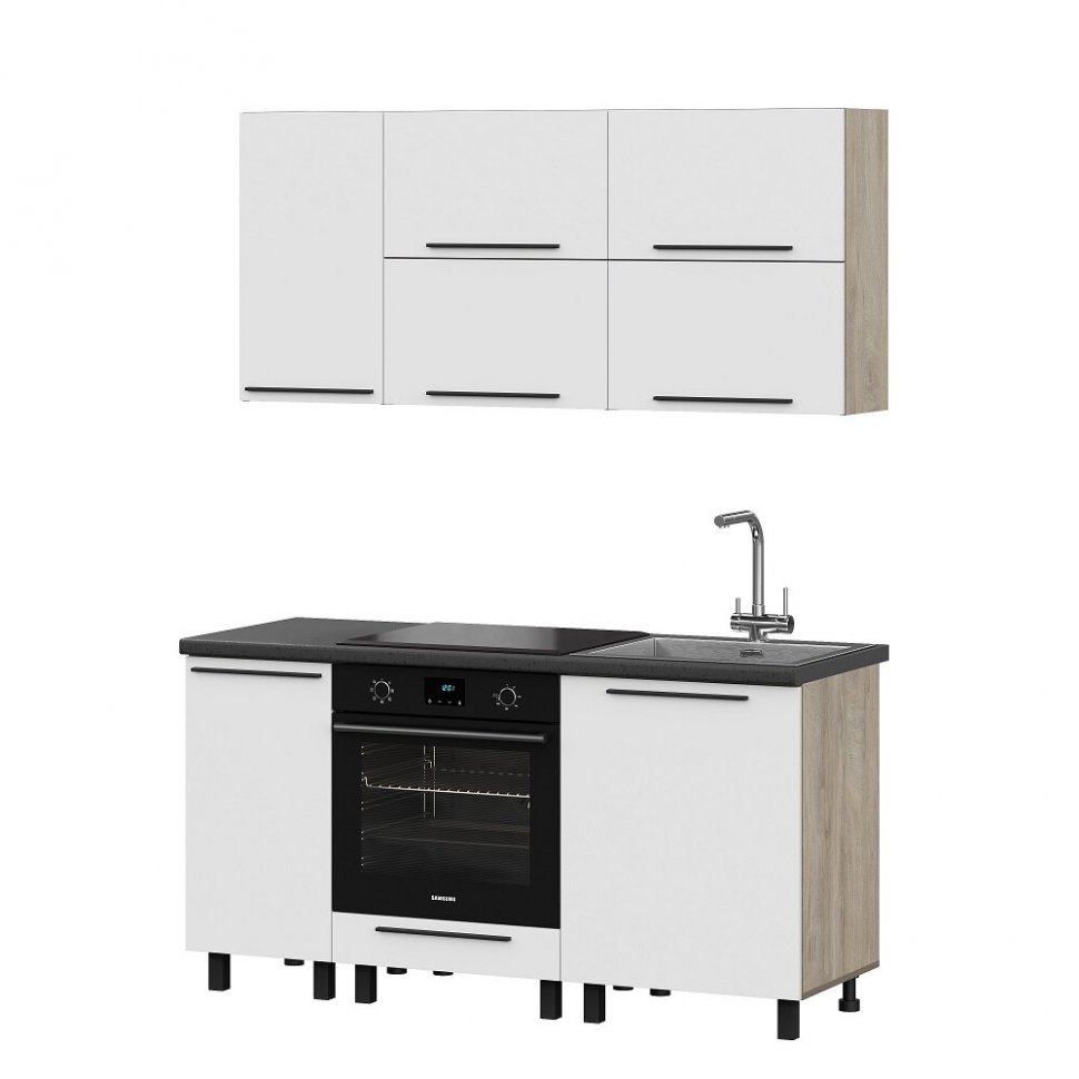 Кухня Этна 1,6 м. Комплект 1, Софт Вайт