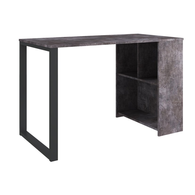 Стол письменный Бетти на металлической опоре (Камень темный/Черный)