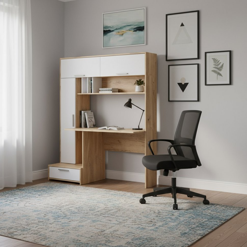 Лайт Стол письменный 03.243 Дуб Золотой/Белый