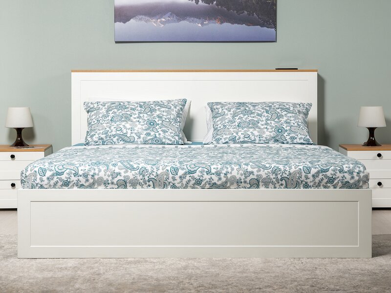 Остин Кровать 11.53 белый/дуб золотой